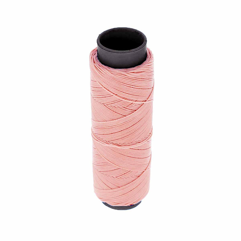 Bobine de 100m de fil polyester tressé et ciré - Diam 0,6mm - ROSE