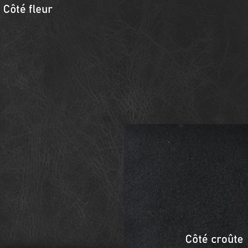 Peau de cuir de vachette ameublement CLUB - NOIR