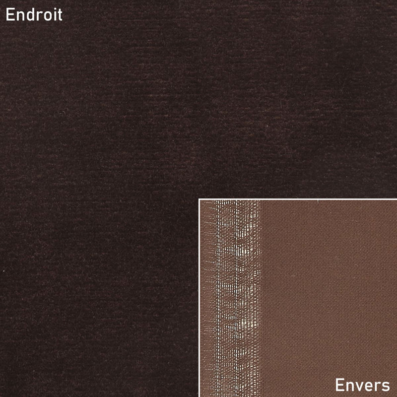 Coupon de tissu velours pour doublure - MARRON CHOCOLAT - 0,50x1,40m