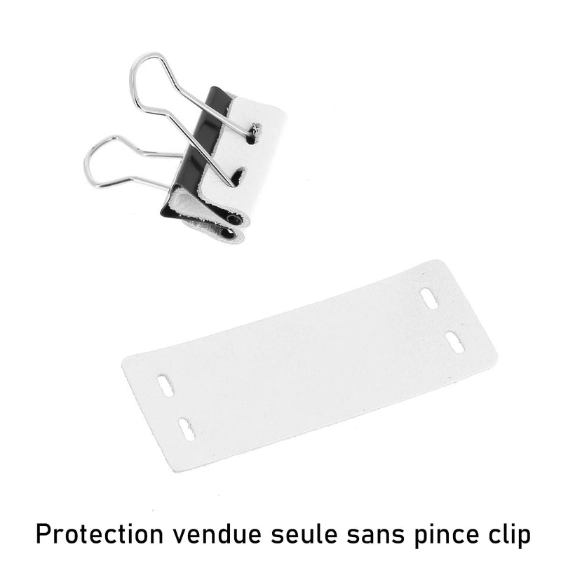 Découpe de cuir de protection pour pince double clip 25mm - BLANC