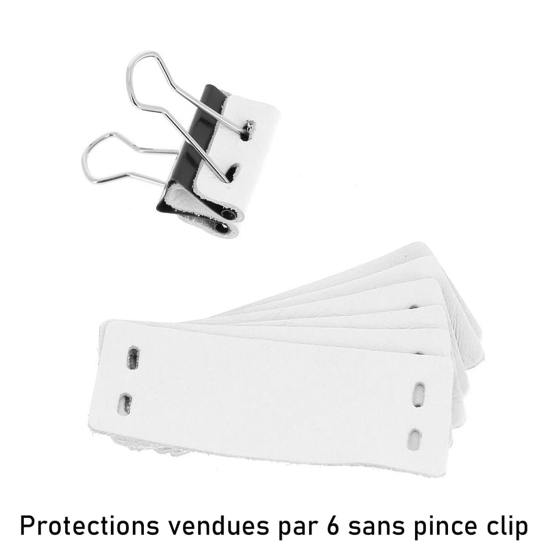 Découpe de cuir de protection pour pince double clip 25mm - BLANC