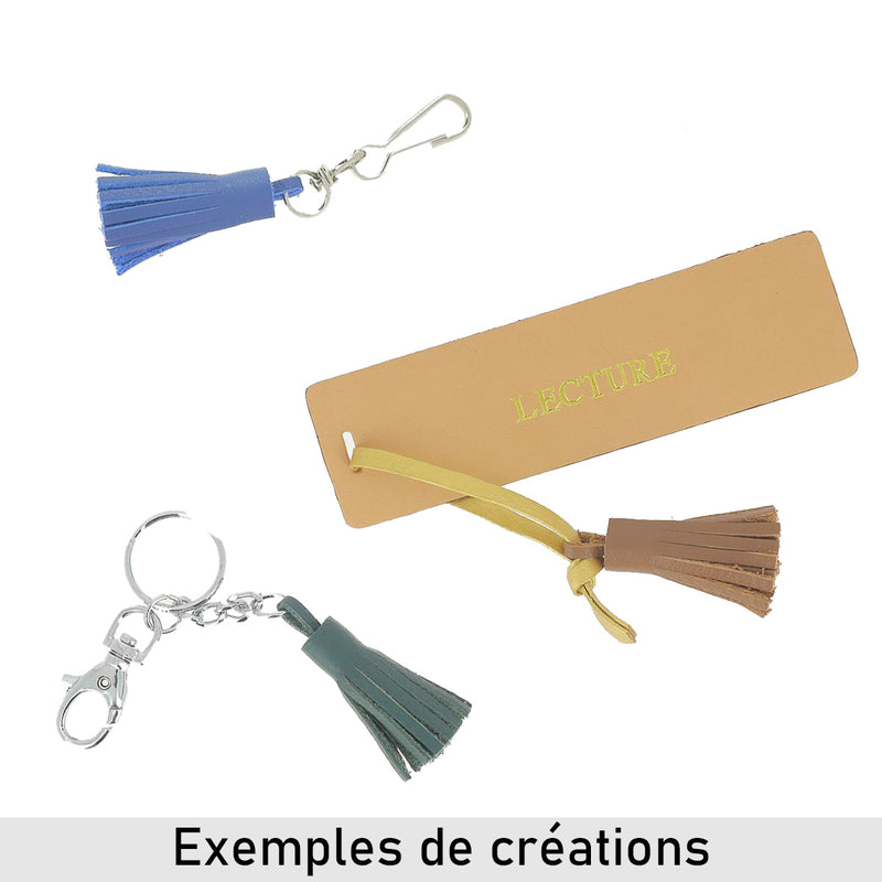 Lot de 10 découpes POMPONS pour porte-clés en cuir SWEET 2 - Couleurs vives