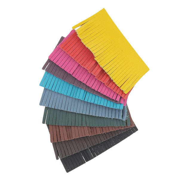 Lot de 10 découpes POMPONS pour porte-clés en cuir SWEET 2 - Couleurs Diverses