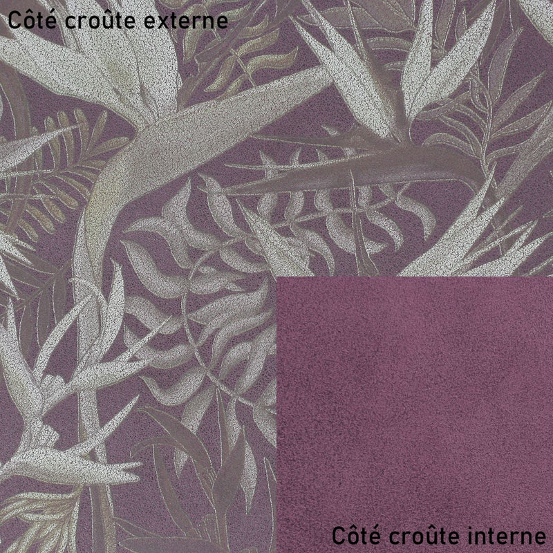 Croûte de cuir de veau - Velours oiseaux du paradis - VIOLET O69