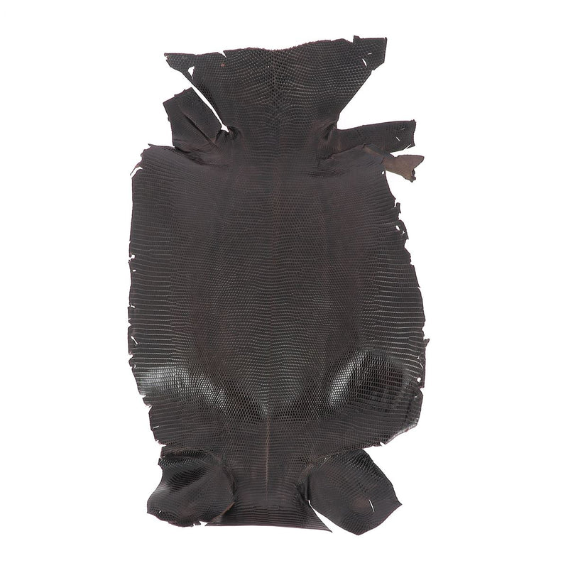 Lizard Leather Skin - SHINY DARK BROWN O81 - 17cm