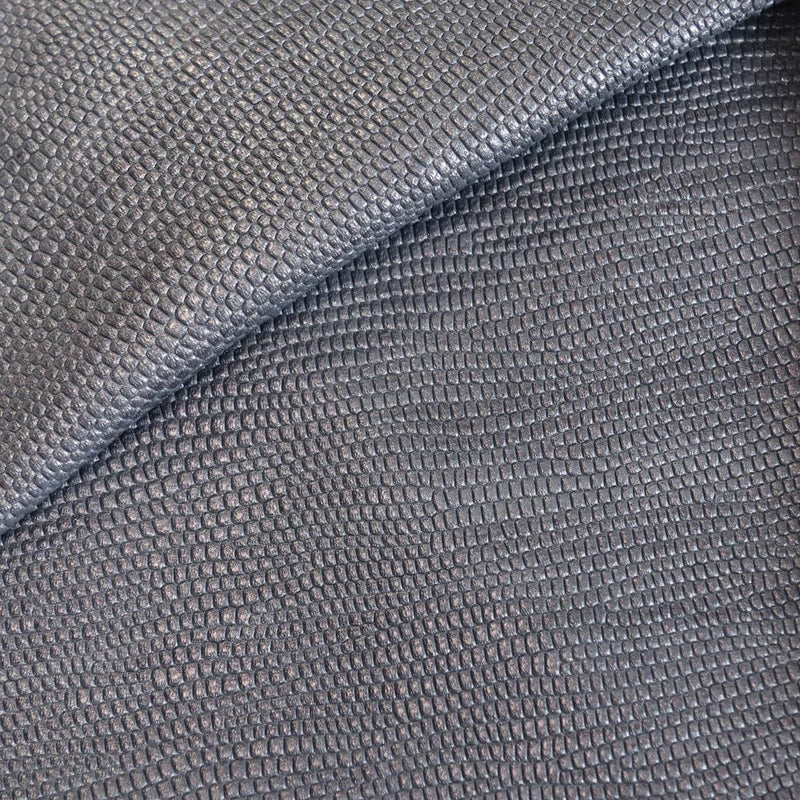 Peau de cuir de chèvre imitation reptile - GRIS ANTHRACITE NACRÉ P01