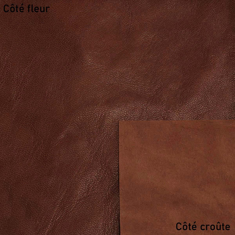 Peau de cuir de chèvre nappa - MARRON VIEILLI P02