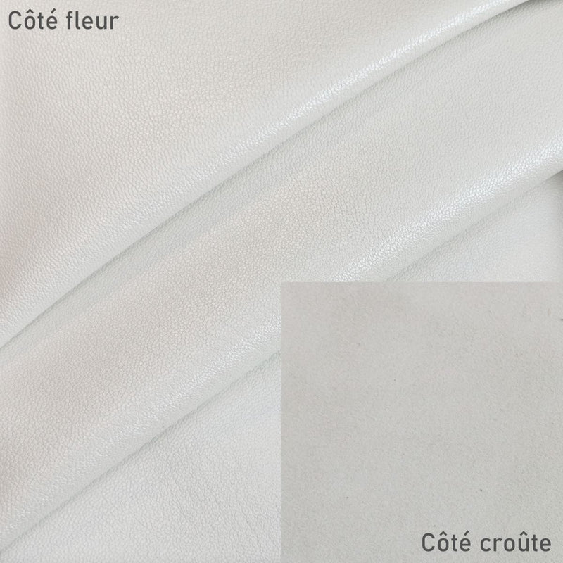 Peau de cuir de chèvre nappa - BLANC NACRÉ P34