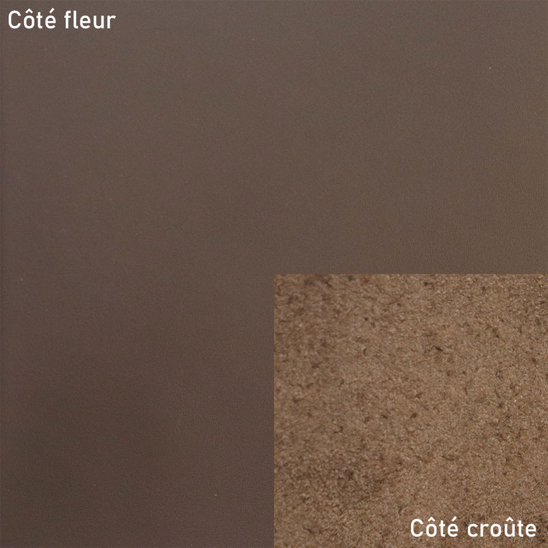 Peau de cuir de vachette lisse - MARRON FONCÉ P43