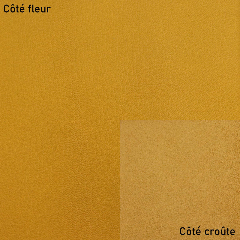 Peau de cuir de chèvre grainé - JAUNE MOUTARDE Q01