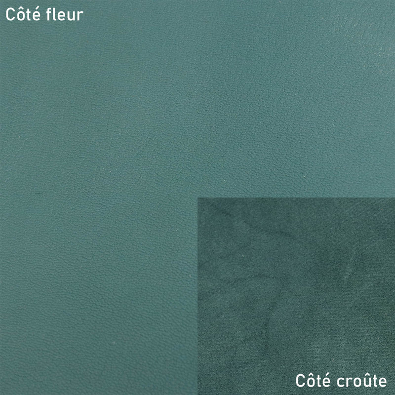 Peau de cuir de chèvre grainé - VERT PAON Q12