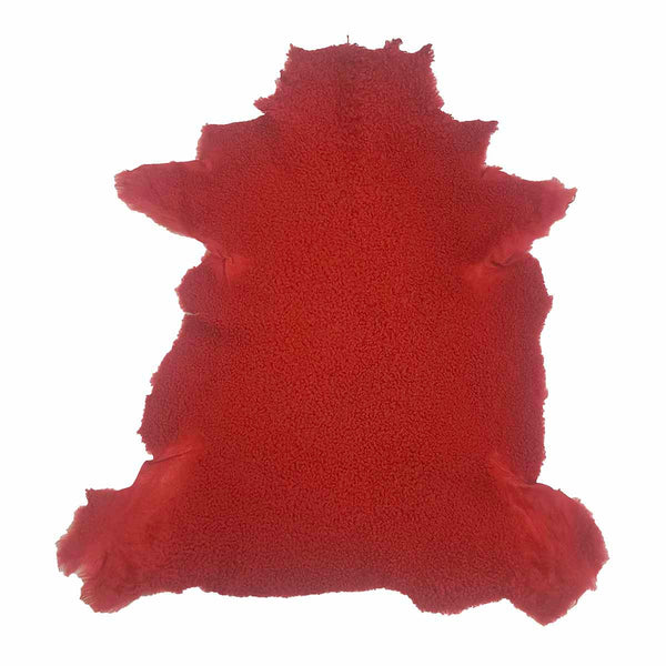 Peau de mouton lainé frisé - Dos velours - ROUGE Q54