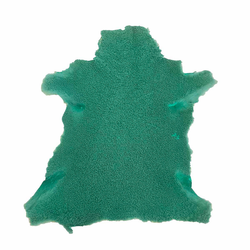 Peau de mouton lainé frisé - Dos velours - VERT Q55