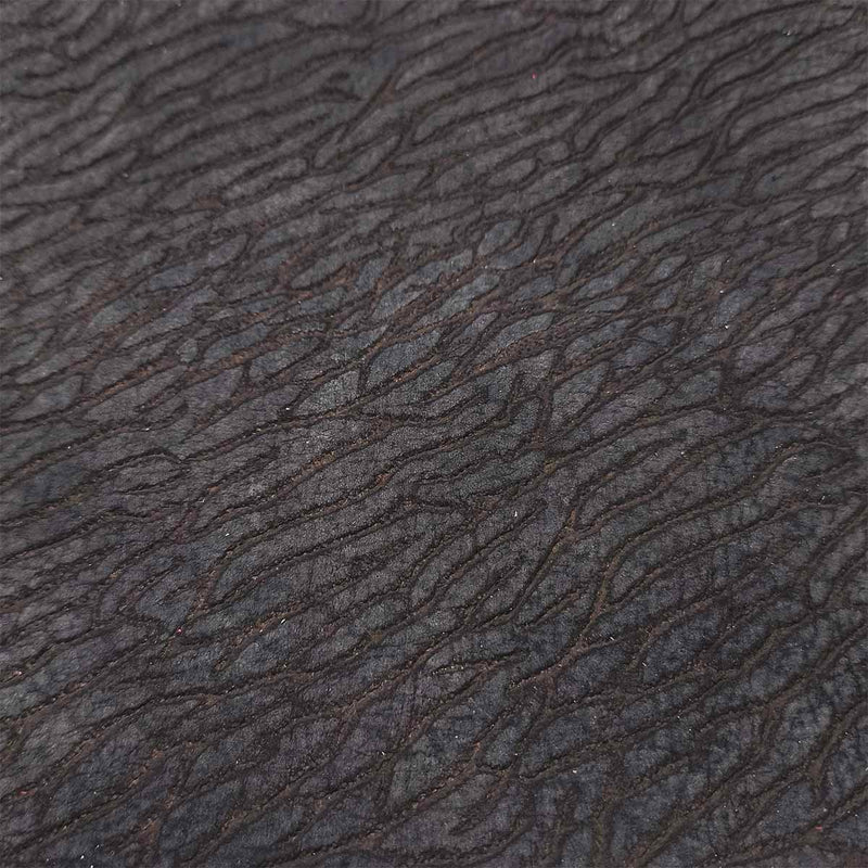 Morceau de cuir de vachette nubuck grain écorce - NOIR Q92