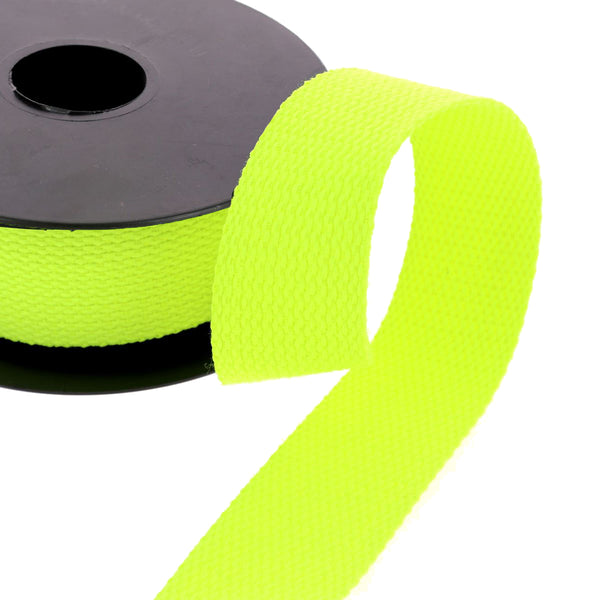 Sangle en Coton 30mm - JAUNE FLUO - Bobine de 5 mètres