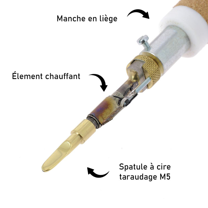 Spatule à cire taraudage M5 en laiton pour fer à fileter - Regad - 16x5mm