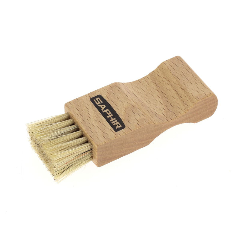 Brosse pommadier - Poils blancs en soie naturelle - 9cm - Saphir, fait en France