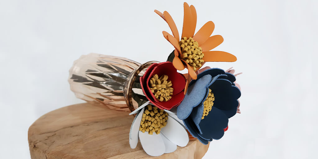 DIY fleurs en cuir
