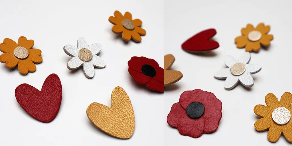 leather brooches DIY leather decoration