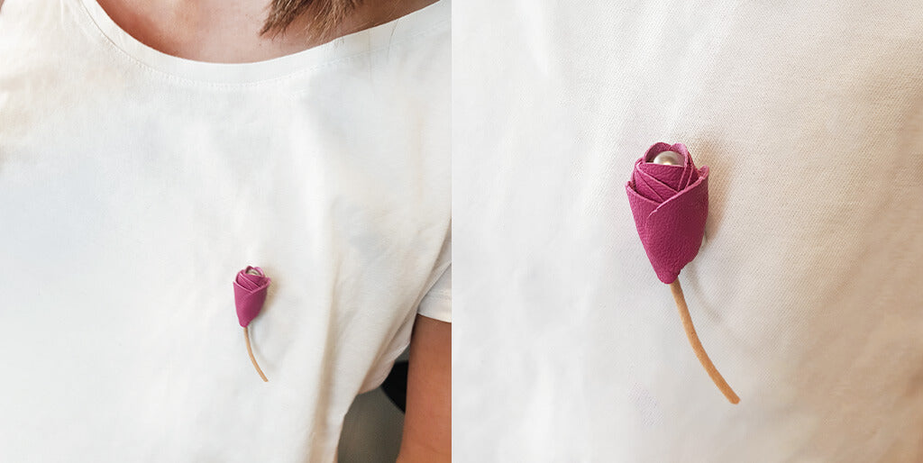 DIY leather brooches