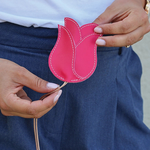 cloche à clés en cuir forme tulipe tutoriel gratuit Deco Cuir