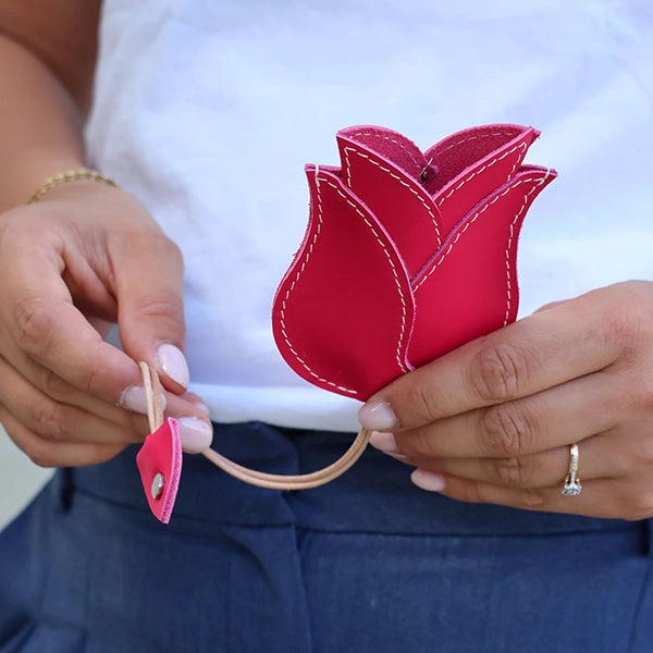 cloche à clés en cuir forme tulipe tutoriel gratuit Deco Cuir