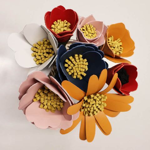 DIY fleurs en cuir
