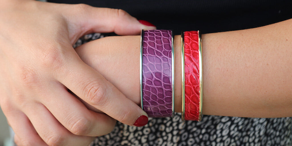 Armreif aus Alligatorleder