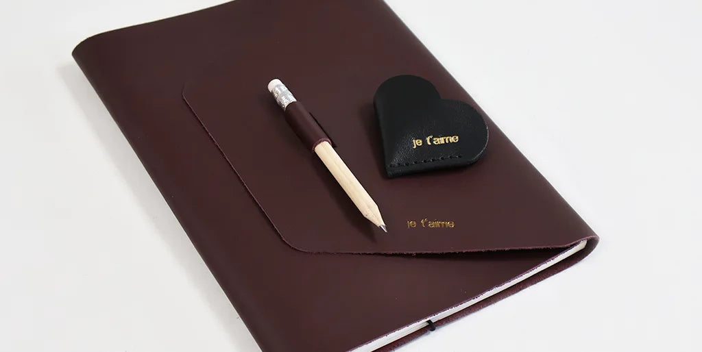 carnet en cuir personnalisé marquage