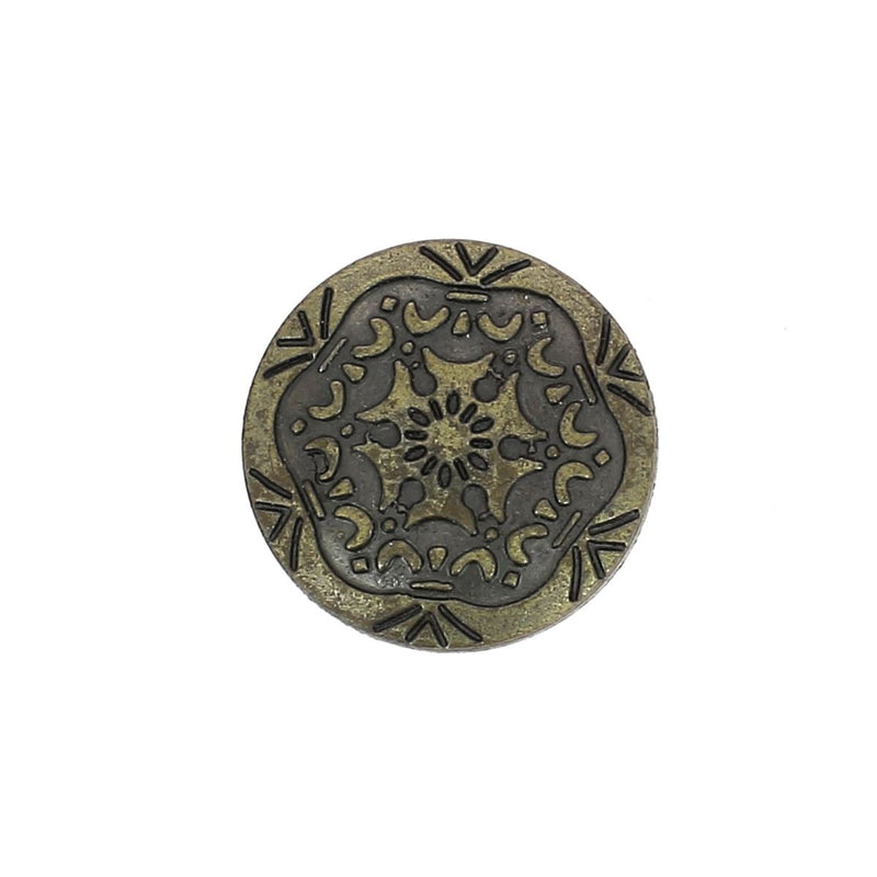 Solid brass concho - 19.5mm - AGED BRASS