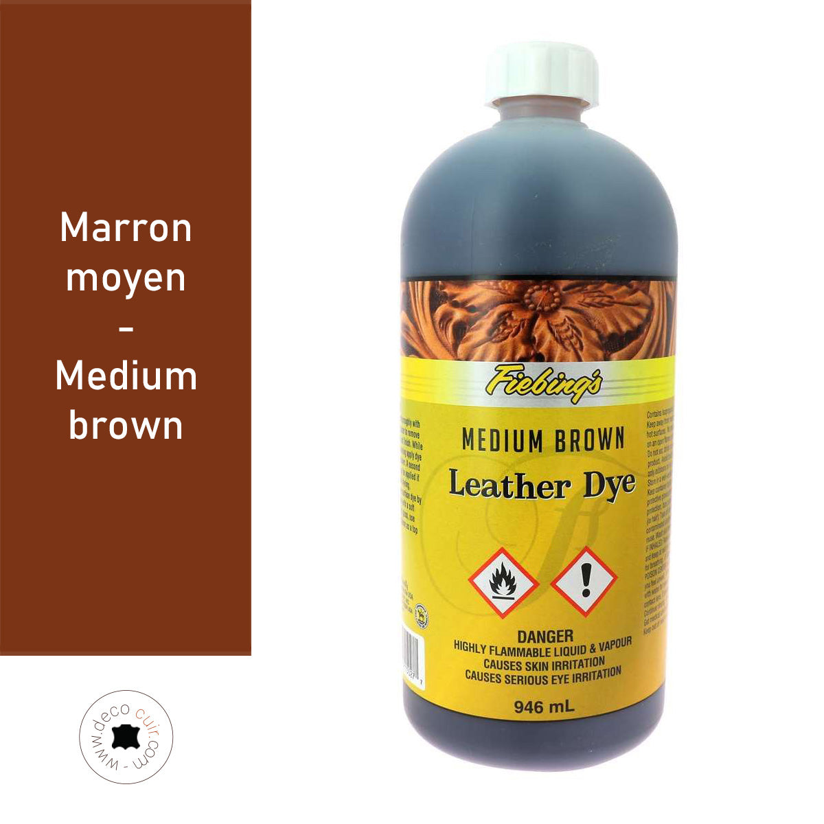 Teinture pour cuir FIEBING S Leather dye MARRON MOYEN MEDIUM BROWN